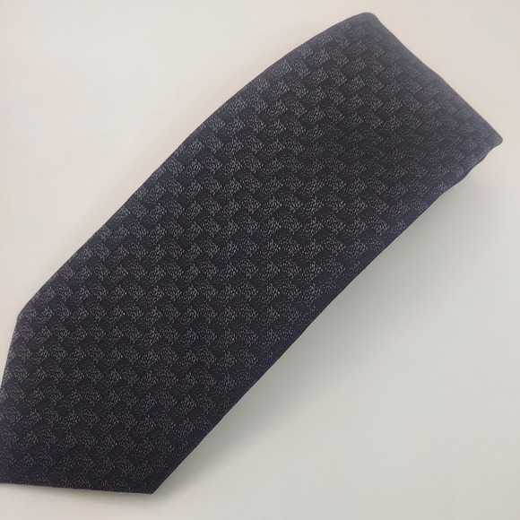 Michael Kors Men's Necktie Black Gray Checkered Pattern Business Casual - Picture 1 of 6